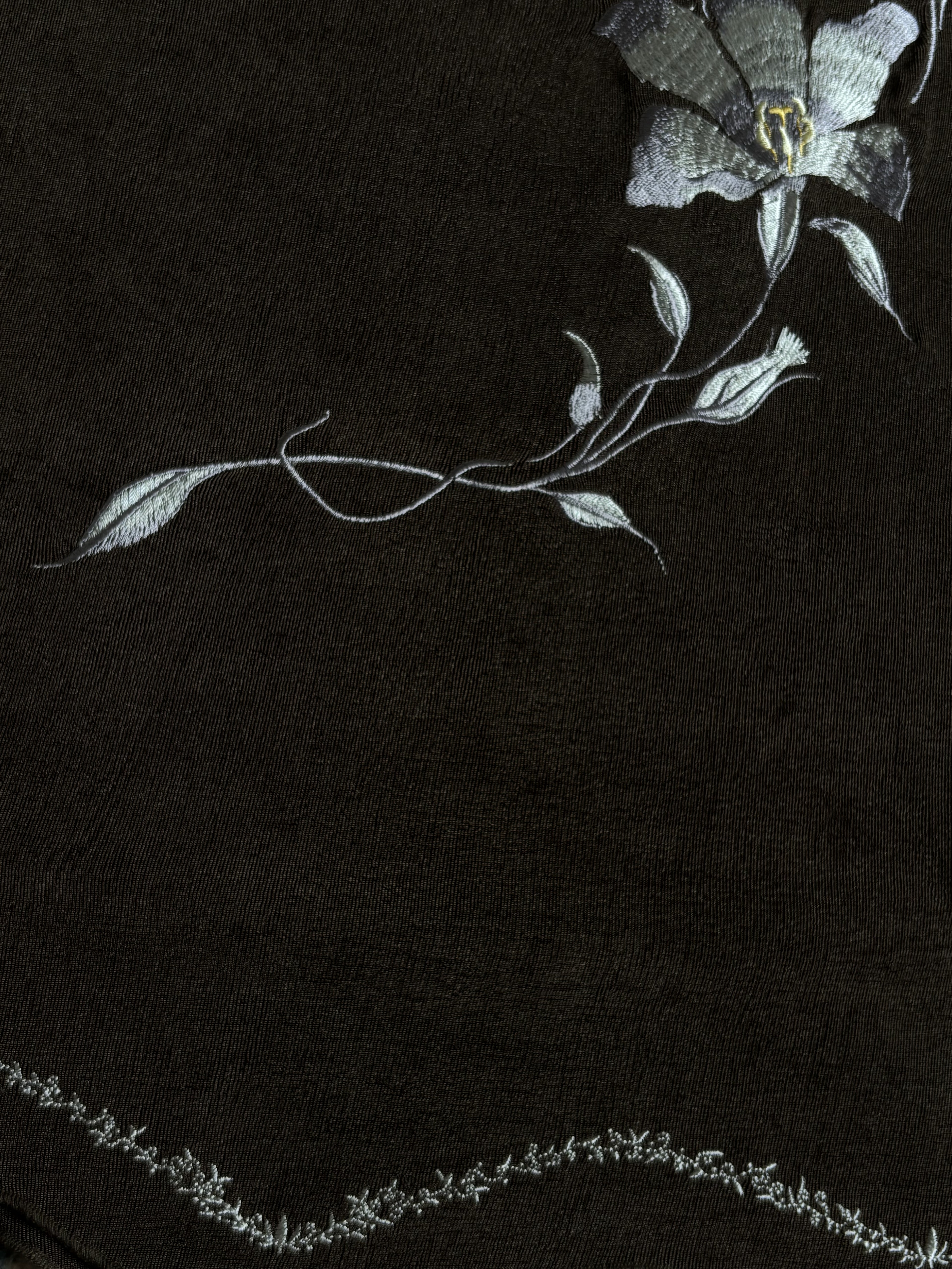 Silver Lily on Wood
