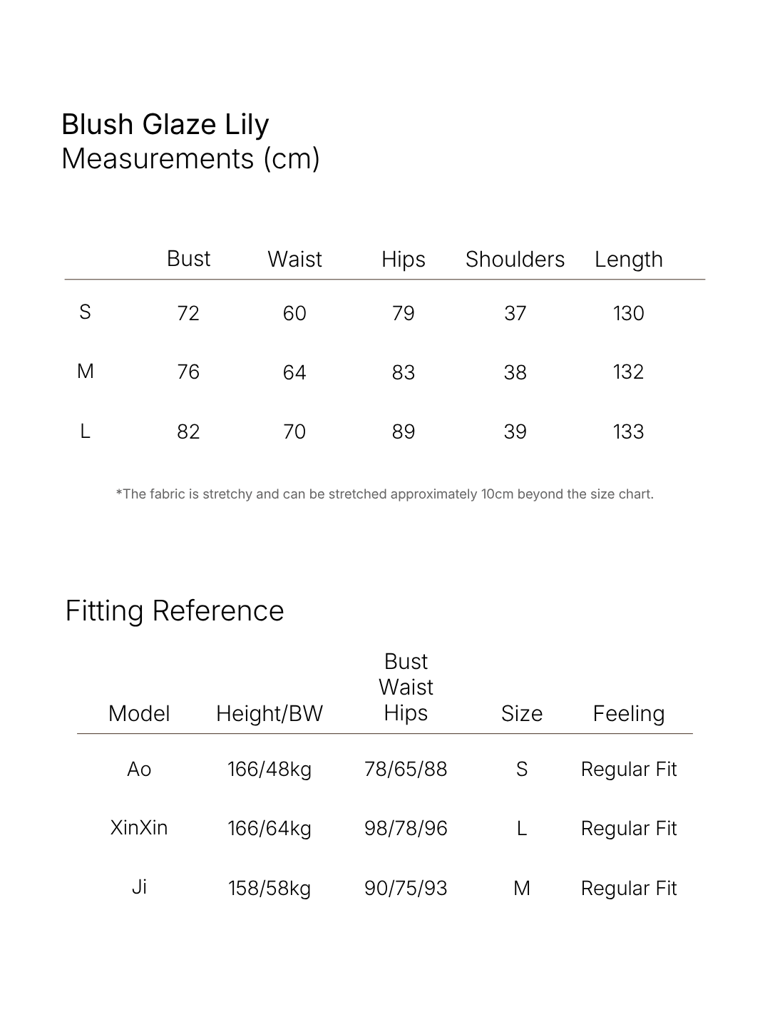 Size chart