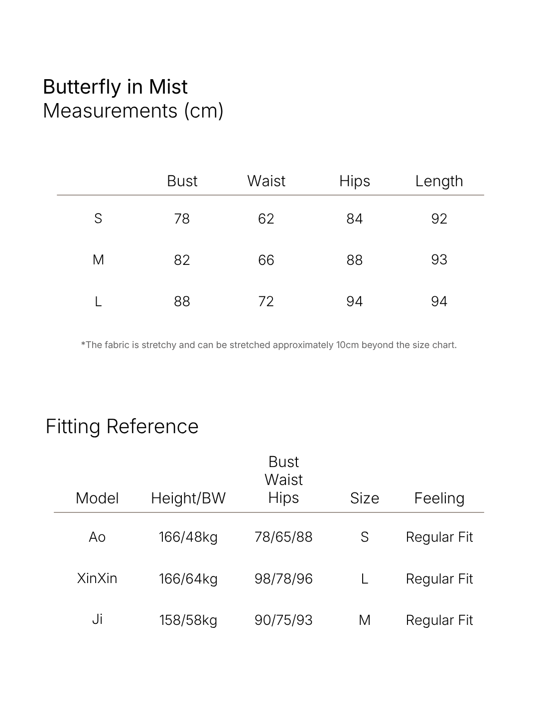 Size chart