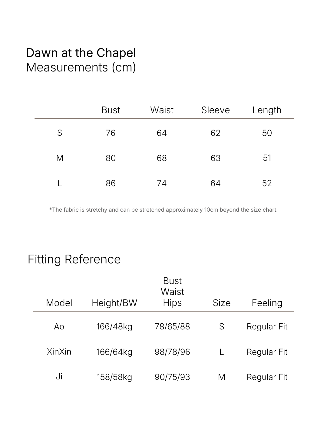 Size chart
