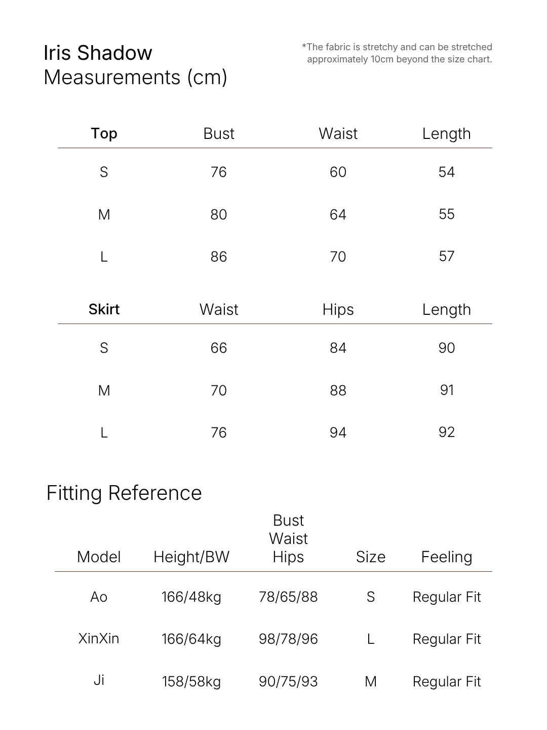 Size chart