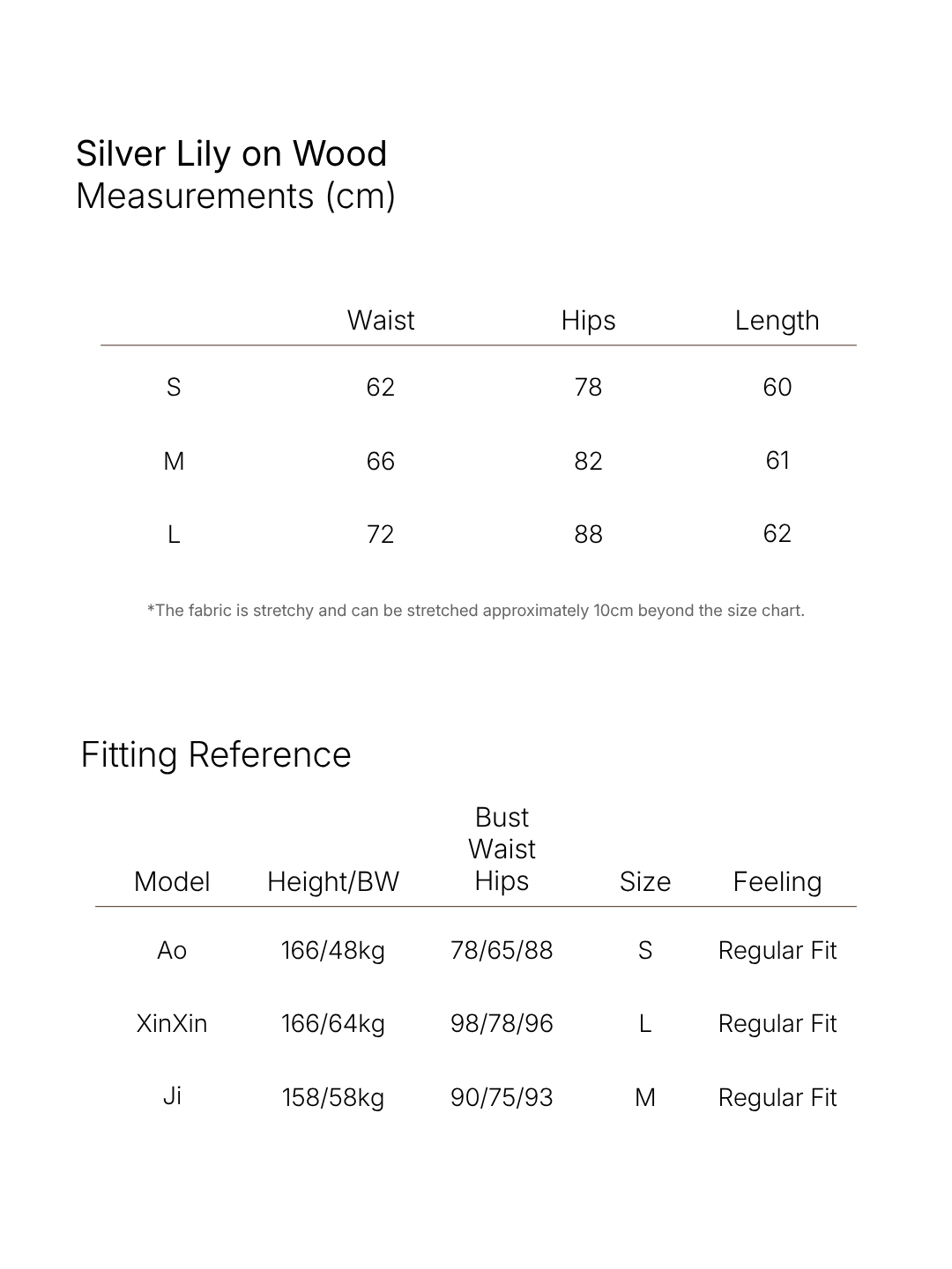 Size chart