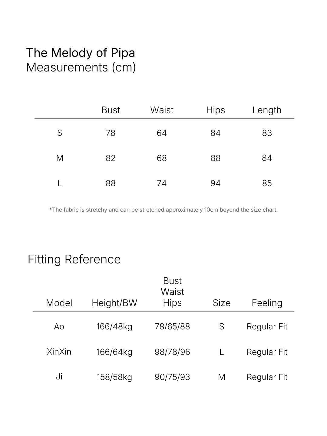 Size chart