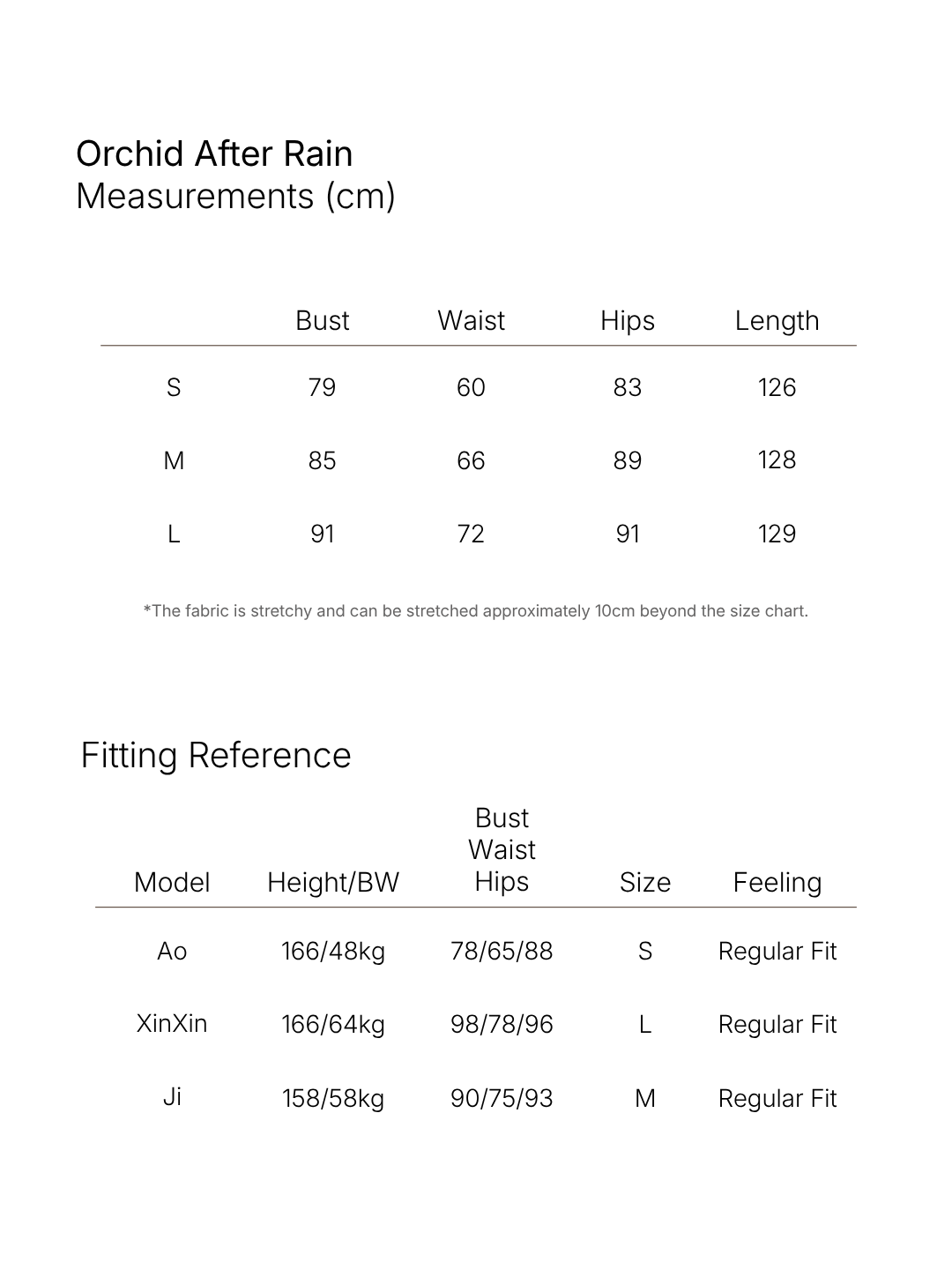 Size chart