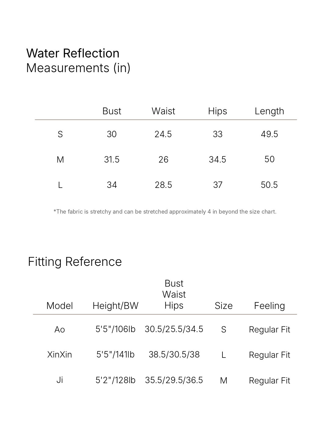 Size chart